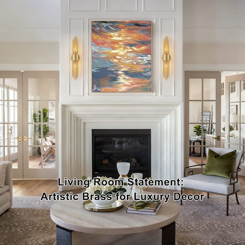 2-Light Gold Vertical Slat Wall Sconce MidCentury Modern Linear Design