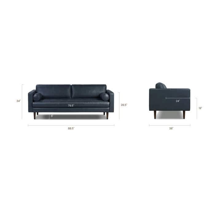 Poly & Bark Napa 88.5" Sofa - Genuine Italian Leather