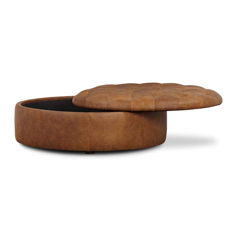 Poly & Bark Zahra Genuine Leather Storage Ottoman