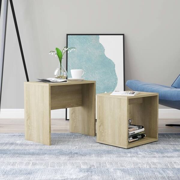 Vidaxl Coffee Table Set Sonoma Oak 18 9 X11 8 X17 7 Chipboard Overstock 32123915