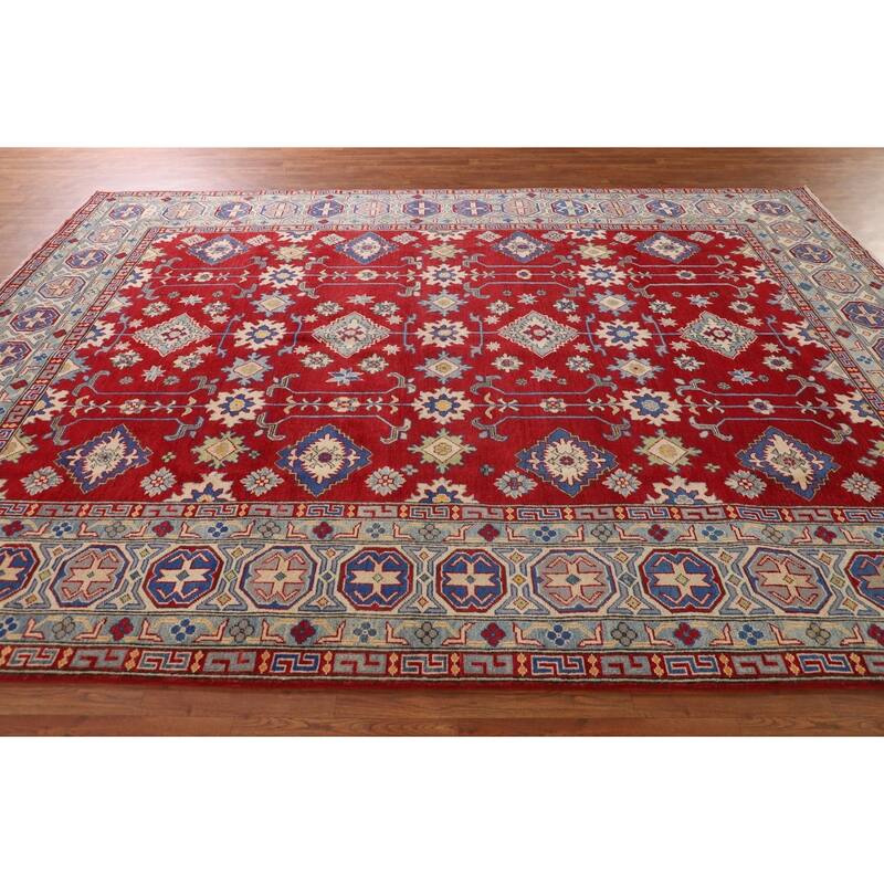 Red Kazak Oriental Area Rug Handmade Wool Carpet - 8'5"x 11'5"
