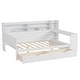 preview thumbnail 15 of 15, Wooden Twin Size Daybed with Storage Shelves, Multi-functional Bed with 2 Storage Drawers and Study Desk, Antique White