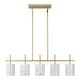 preview thumbnail 6 of 9, 35.4" Modern Coastal 5-Light Capiz Shell Linear Kitchen Island Pendant - Gold/Ivory