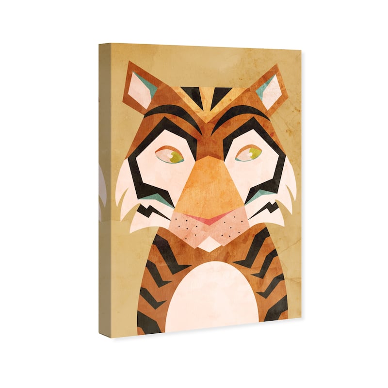 Wynwood Studio Canvas Animals Vibrant Tiger Orange and Dark Orange Modern & Contemporary Wall Art Canvas Print