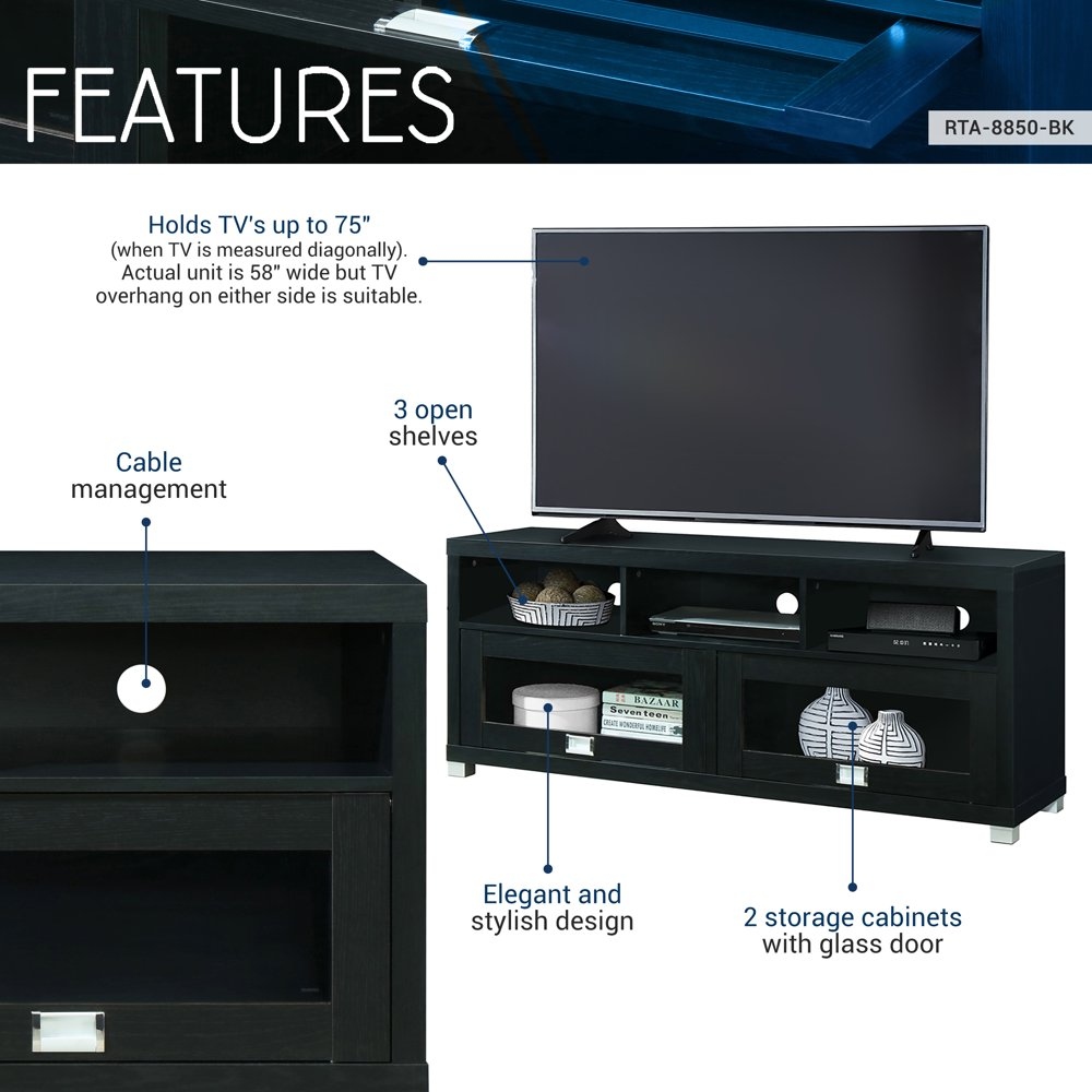 Techni mobili 58 inch durbin tv stand for tvs up to 75 inch sale