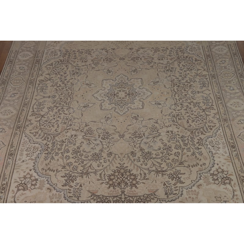 Floral Tabriz Persian Rug Handmade Traditional Wool Carpet - 9'7"x 11'10"