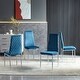 preview thumbnail 16 of 31, Grondin Modern Minimalist Style Upholstered Dining Chair Set with High Density Sponge Padded and Chrome Metal Legs Light Blue Velvet - Set of 4 - Set of 4