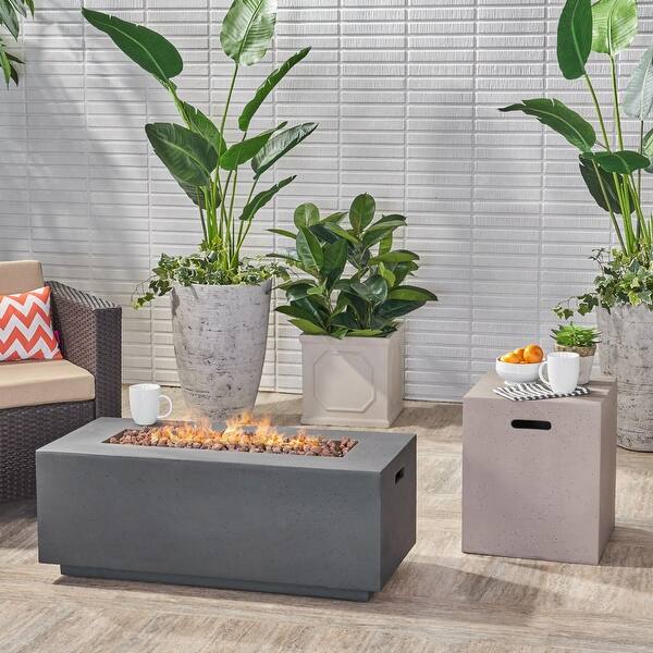 Grey Christopher Knight Home Custer Outdoor Rectangular Fire Pit 40,000 BTU Grey Christopher Knight Home Custer Outdoor Rectangular Fire Pit 40,000 BTU