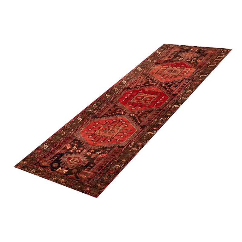 ECARPETGALLERY Hand-knotted Andelz Red Wool Rug - 3'7 x 10'6