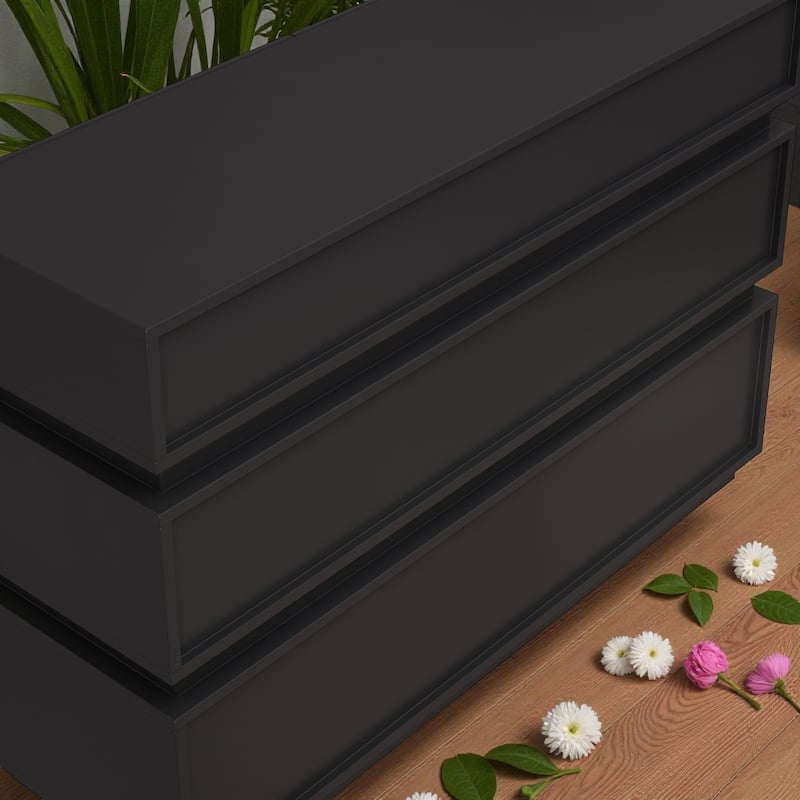 Modern 6-Drawer Dresser for Bedroom Handleless Chest Wide Storage Cabinet Minimalist MDF Drawer Organizer