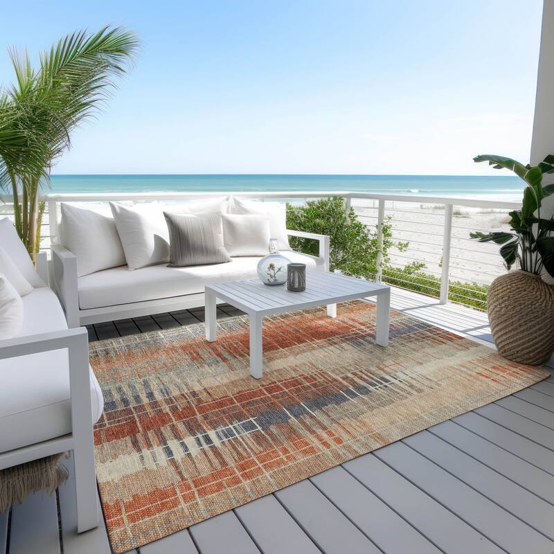 Machine Washable Indoor/ Outdoor Contemporary Aaron Chantille Rug