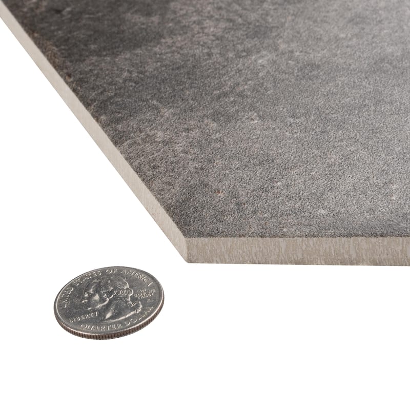 Merola Tile D'Anticatto Hex Notte 11" x 12-3/4" Porcelain Floor and Wall Tile