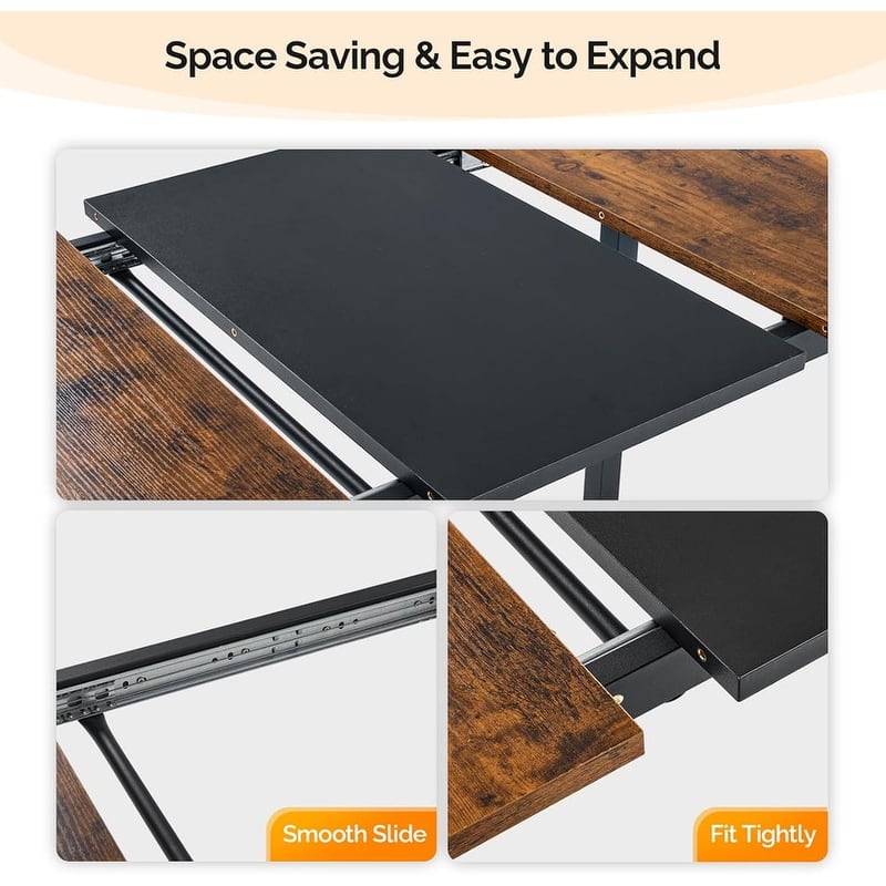 3 - Piece Expandable Dining Set,One Table With Two Benches