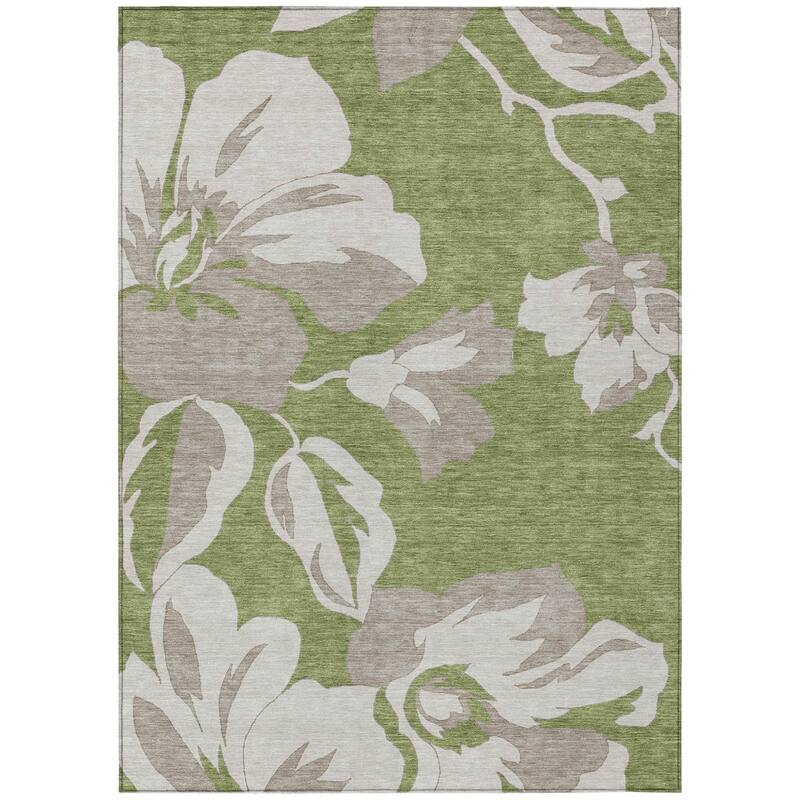 HomeRoots Floral Transitional Rectangle Outdoor Rug