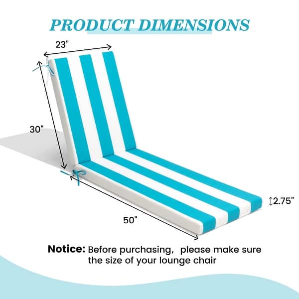 dimension image slide 4 of 20, Pellebant Outdoor Patio Chaise Lounge Cushion