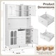 preview thumbnail 3 of 8, Gymax 73'' Tall Kitchen Pantry Storage Cabinet w/ LED Lights and Power