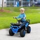 preview thumbnail 10 of 24, Qaba 12V Kids ATV, 4 Wheeler Quad, 3.7Mph Battery Powered Ride on Car with 4 Suspension Wheels, Storage Basket, LED Lights Blue - Assembly Required