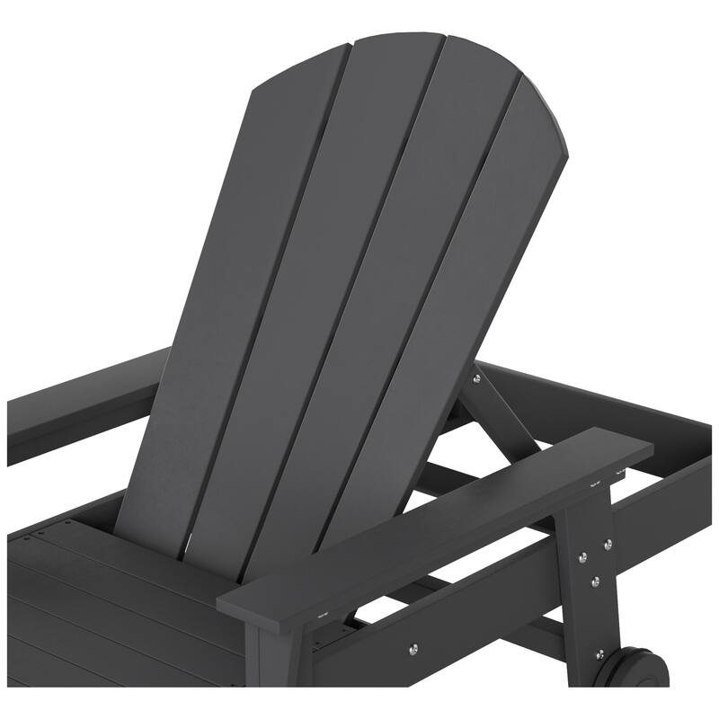 Polytrends Laguna Hdpe All Weather Outdoor Patio Pool Reclining Chaise Lounge With Arms And Wheels