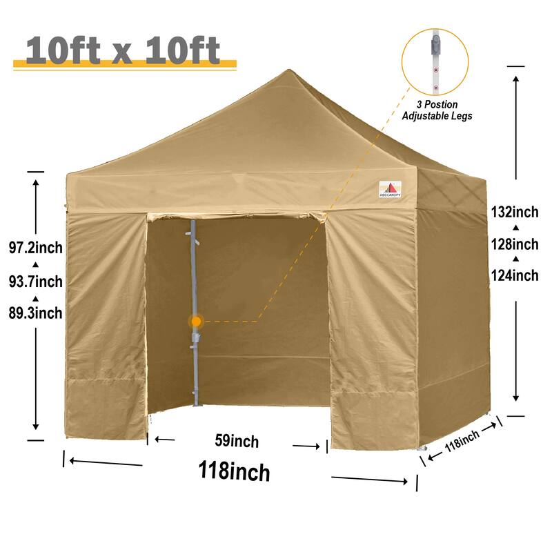 ABCCANOPY Commercial Instant Shade Metal Pop-Up Canopy - 10ftx10ft
