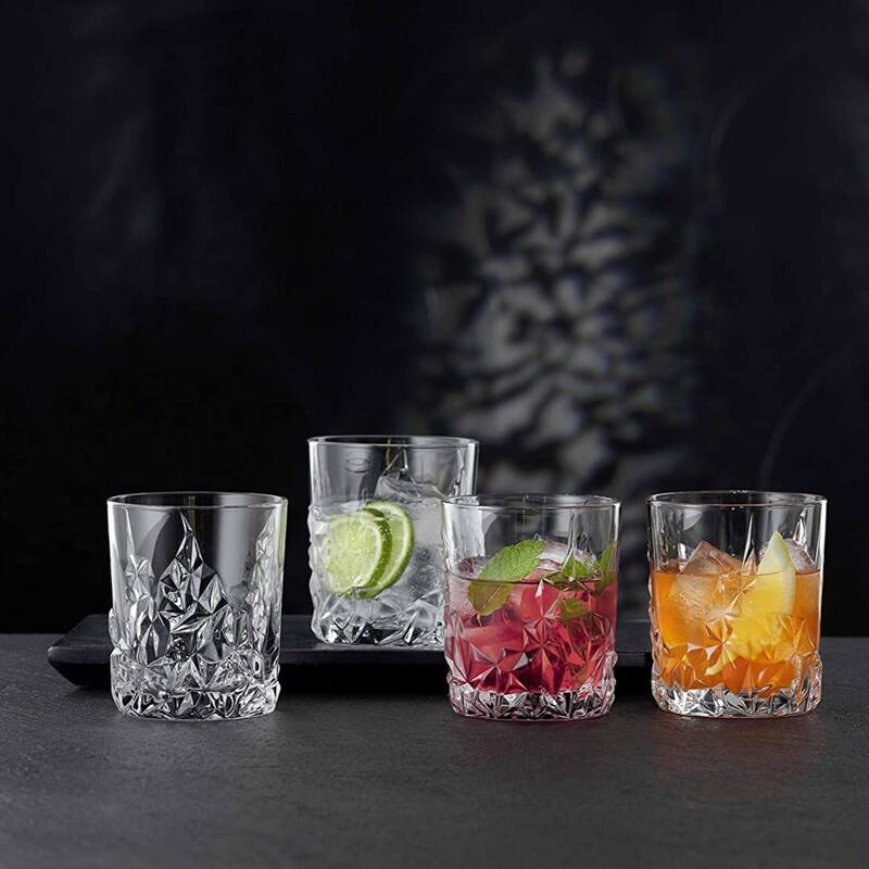Nachtmann Set of 4 Sculpture Whiskey Tumblers - 12.87 oz.