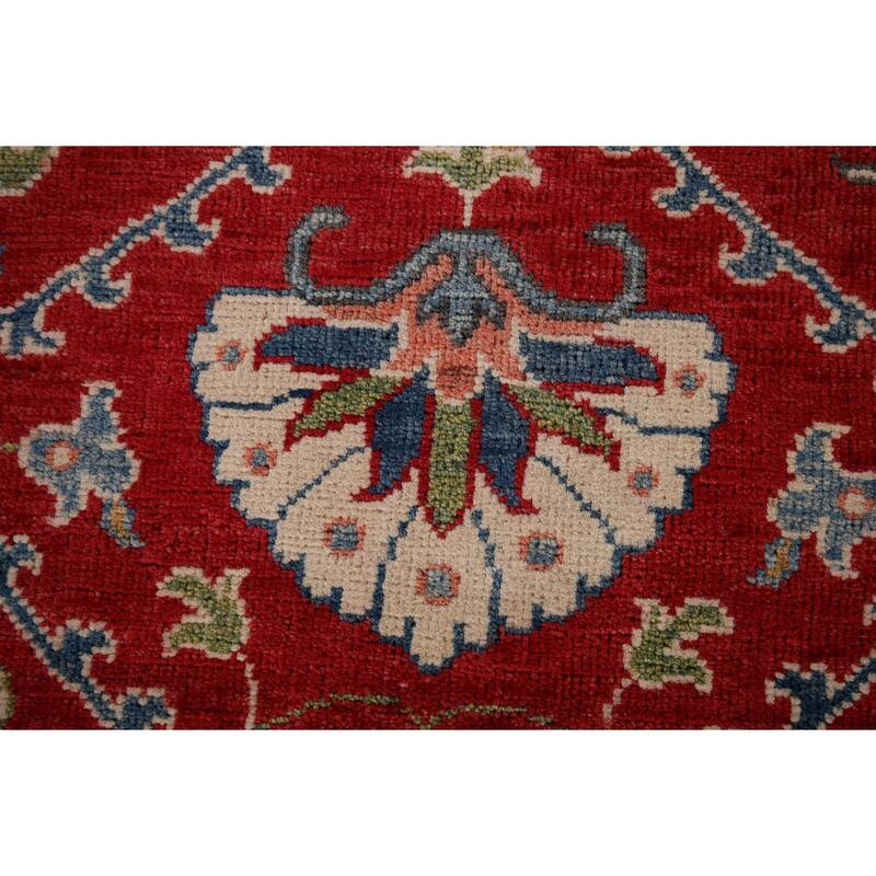 Red Kazak Runner Rug Handmade Traditional Wool Carpet - 2'9" x 9'8"