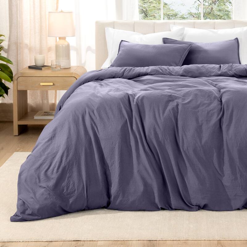 Bare Home Premium Washed Microfiber Duvet Cover and Sham Set