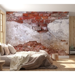 Peel & Stick Wall Mural - Old Plaster Brick Wall - Removable Wallpaper ...