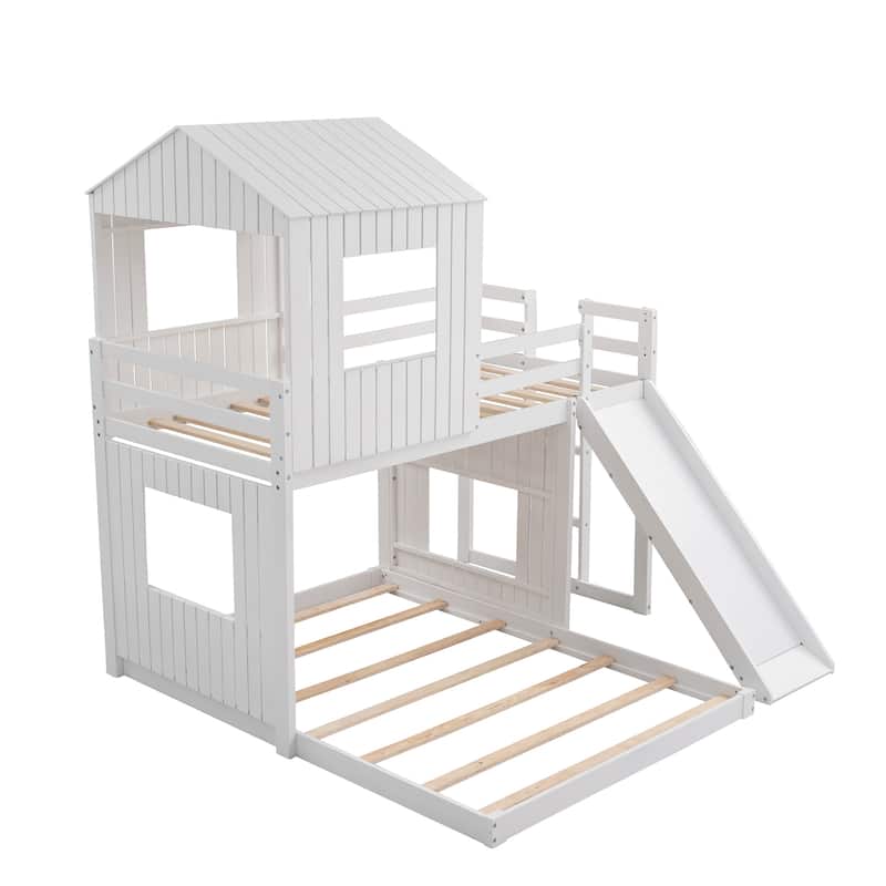 Wooden Twin Over Full Bunk Bed
