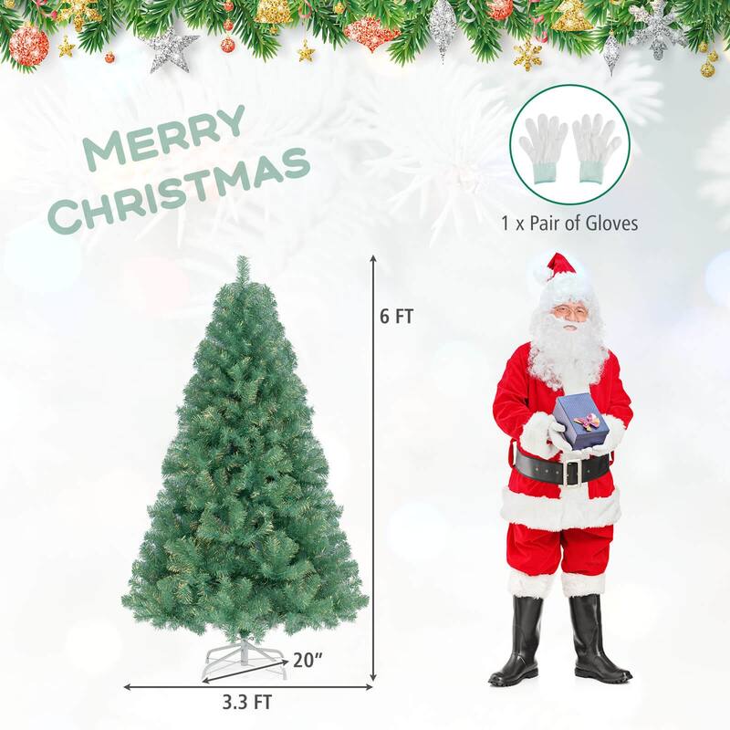 Costway 6.5 FT/7.5 FT Artificial Xmas Tree with 250/550 White LED - See Details