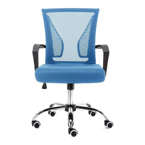 Modern Home Zuna Ergonomic Mesh Mid Back Office Desk Rolling Chair, Black & Blue - 26 pounds