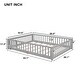 preview thumbnail 31 of 34, Queen size Floor Platform Bed with Fence Guardrails and Door