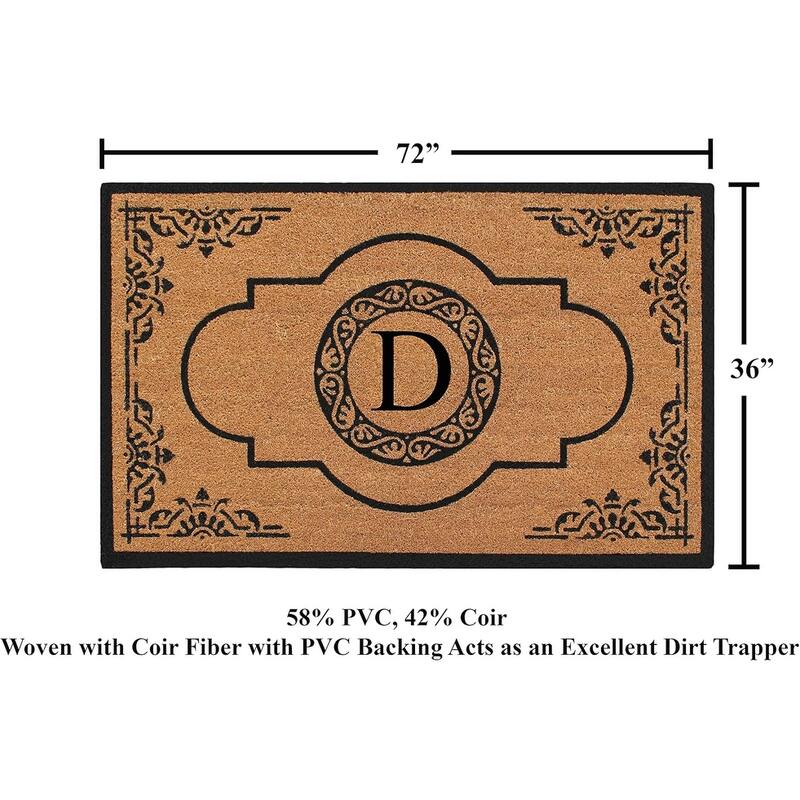 A1HC Natural Coir 36" X 72" Monogrammed Non Slip Welcome Floormats Entrance Coir Double Doormat Monogrammed