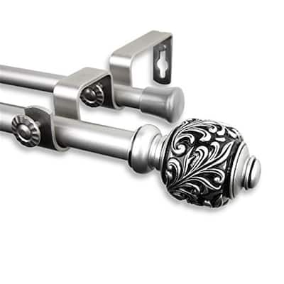 Double Curtain Rod 28-48 Inch Satin Nickel Home Decor Window Treatment Hardware - 48