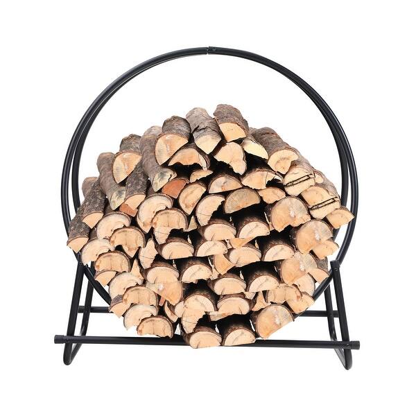 Shop Phi Villa 30 Inch Log Hoop Firewood Rack Fireplace Wood
