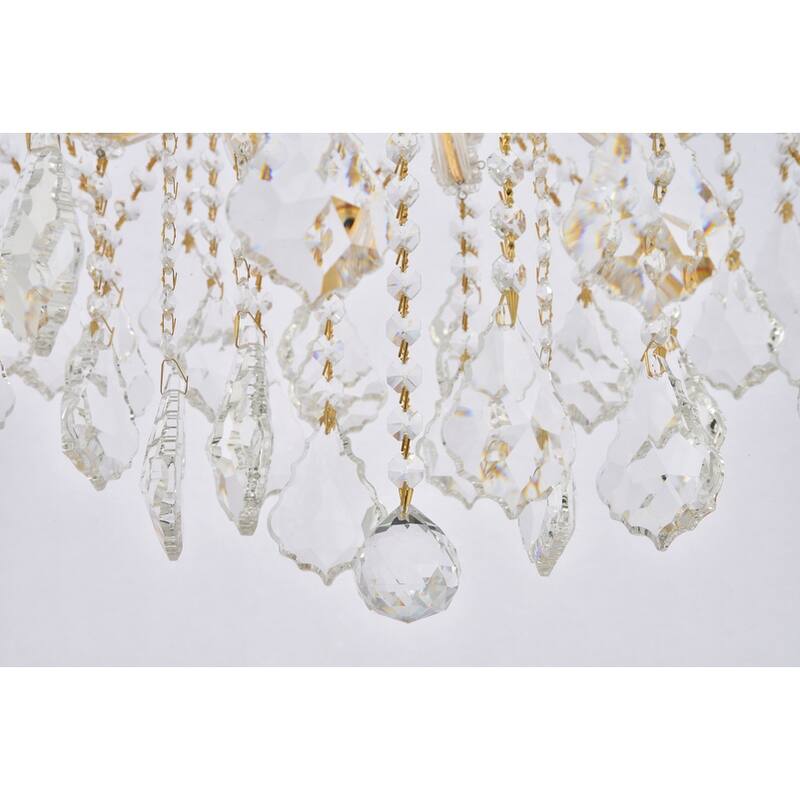 Fleur Illumination Flush Mount D:24in H:17.5in Lt:6 Gold Finish