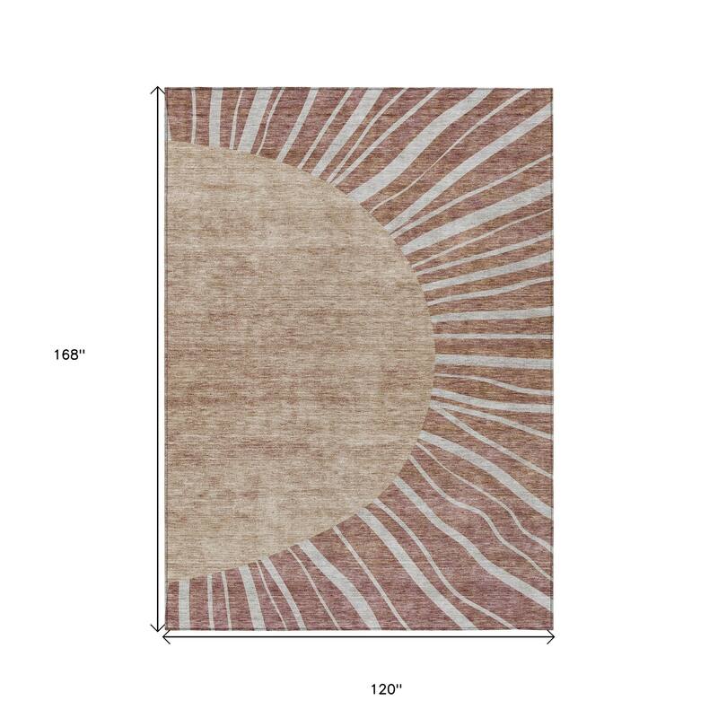 HomeRoots Abstract Transitional Rectangle Outdoor Rug