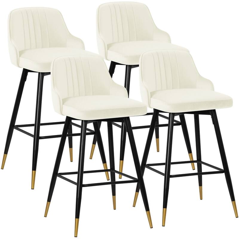 Modern Velvet Upholstered Swivel Counter/ Bar Stools Set of 2/4