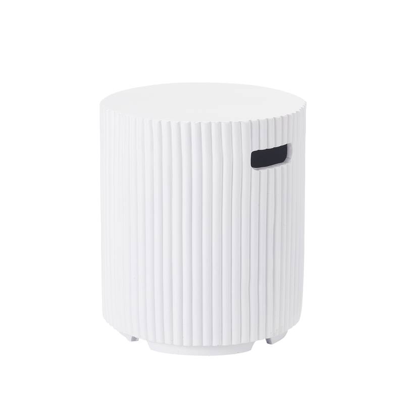 Christopher Knight Home - Lecce 2-Piece Outdoor MgO Fire Pit 50,000 BTU Table Set with Propane Tank Holder