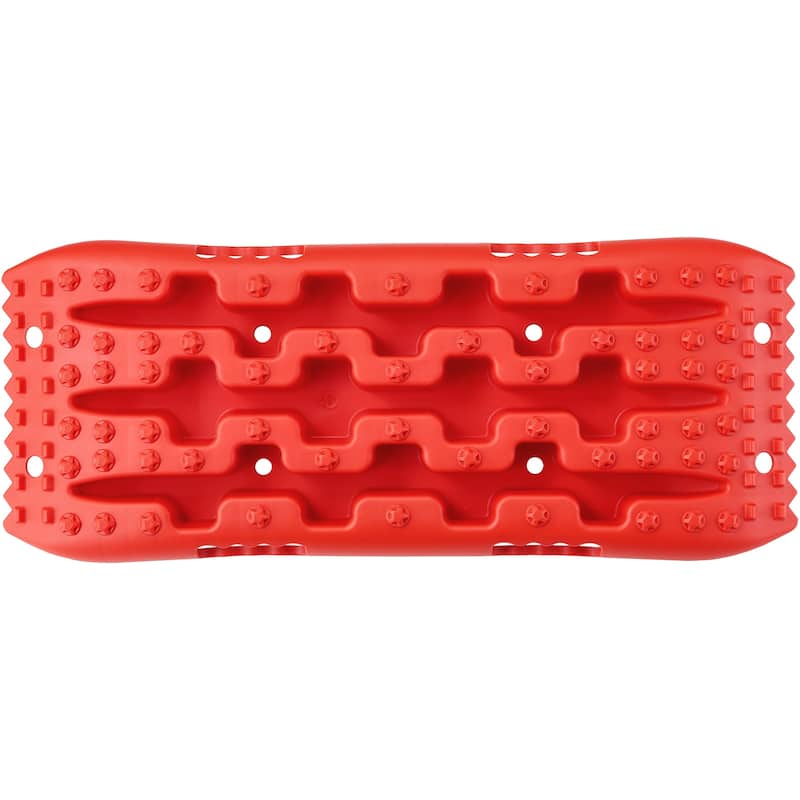 Traction Boards with PP Material, Recovery Boards for Off-road Vehicles/Cars/Pickups/SUVs/RVs, Pair Tire Traction Mats on Snow - PP Material, Short - Red