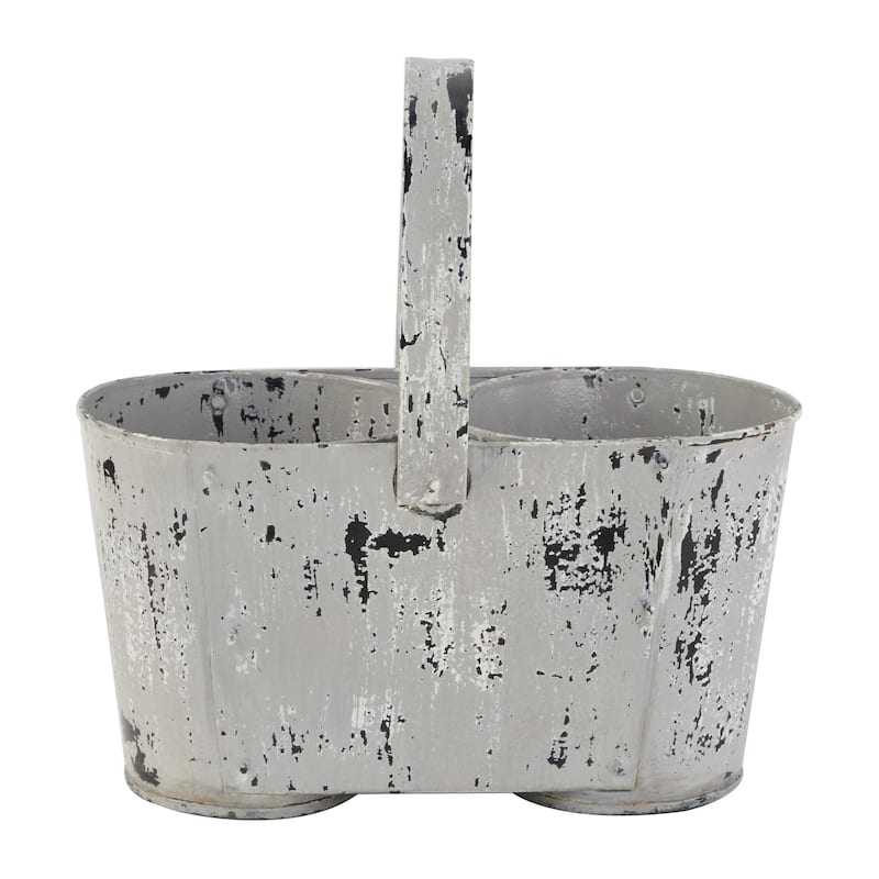Metal Planter - White - Roche River Decor - White