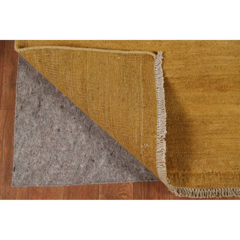 Yellow Gabbeh Oriental Square Area Rug Handmade Wool Carpet - 6'7" x 6'8"