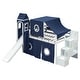 preview thumbnail 8 of 32, Twin Loft Bed with Tent & Tower, Castle Design, Blue, Fun & Spacious