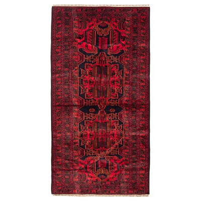 Teimani Red Rug 3'9" x 7'7" - 3'9 x 7'7
