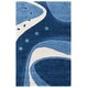 preview thumbnail 25 of 58, SAFAVIEH Florida Shag Riet Abstract 1.2-inch Thick Rug 3'3" x 5'3" - Dark Blue/Ivory