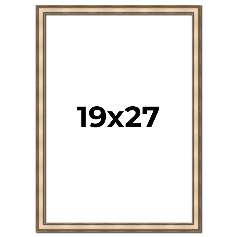 19x27 Frame Gold Solid Wood Shadow Box Width 1.5 Inches | Interior Frame Depth 2 3/8 Inches
