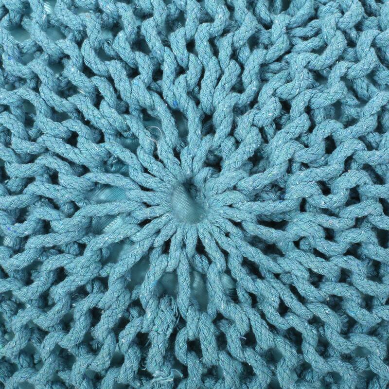 Charming Knit Pouf for Stylish and Comfortable Living Spaces