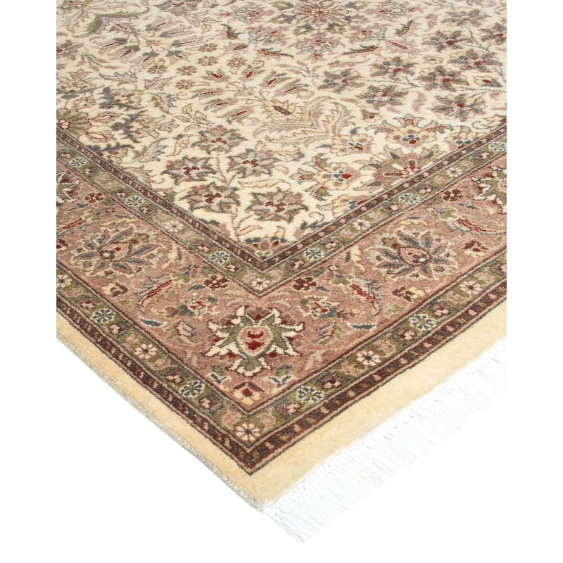 Overton Hand Knotted Wool Traditional Oriental Ivory Area Rug - 4' x 6'