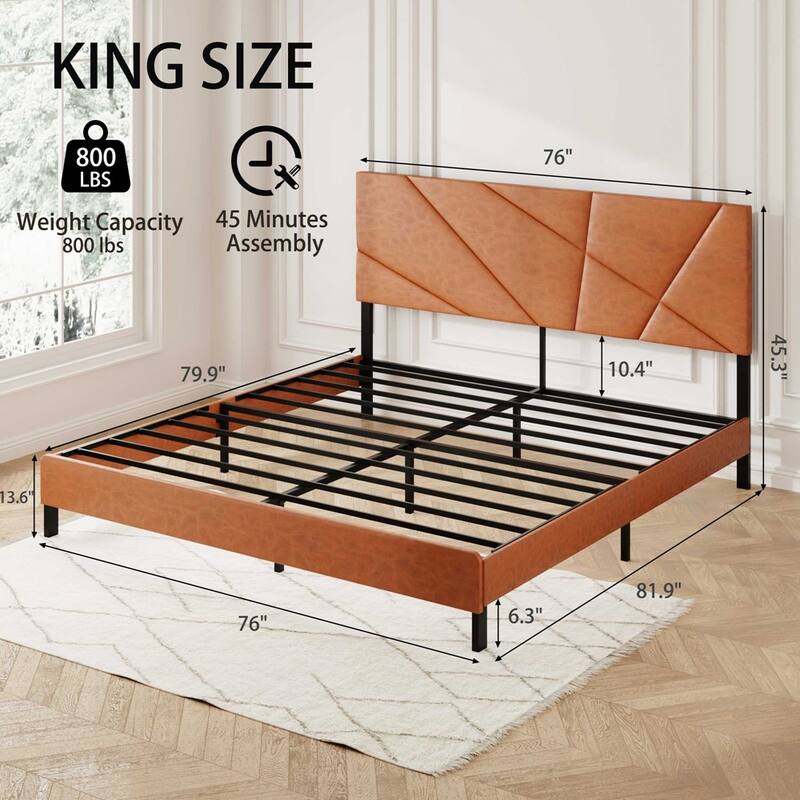 square platform bed with under-bed storage