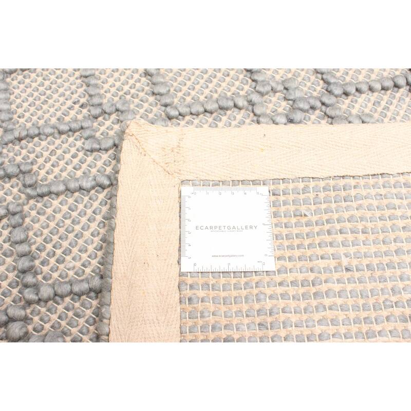 ECARPETGALLERY Braid weave Sienna Grey Wool Rug - 5'3 x 7'2