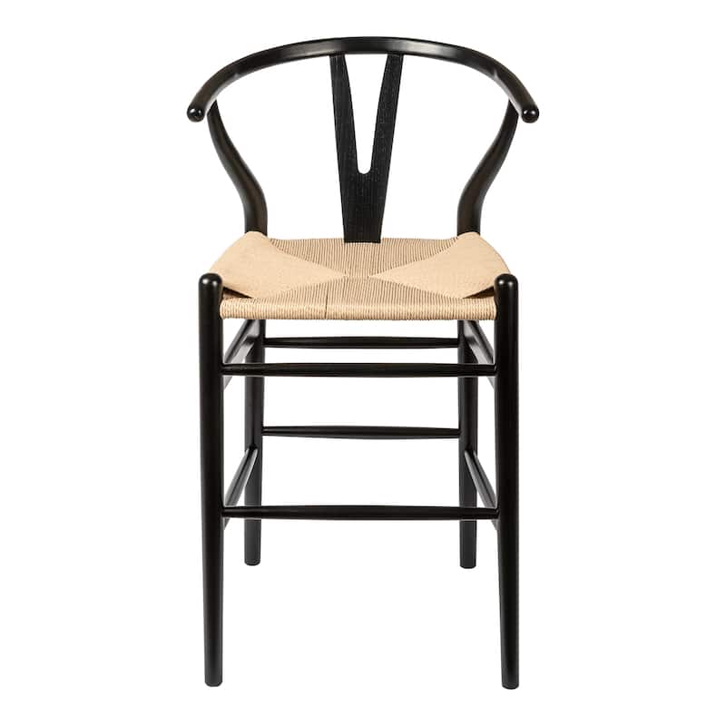 Albany Counter Height Stool - Black / Natural Papercord Seat